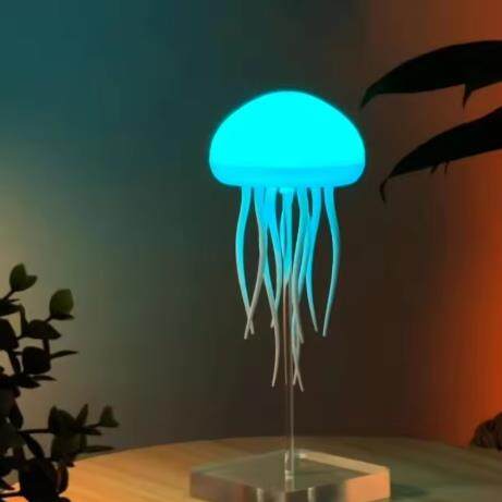 💡Intelligent voice controlled jellyfish lamp charging model full-color gradient atmosphere lamp outdoor creative night light