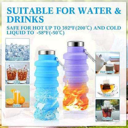 🏆Hot Sale🔥🔥Silicone foldable water bottle – Ideal for sports, travel & outdoor – Reusable & BPA-free