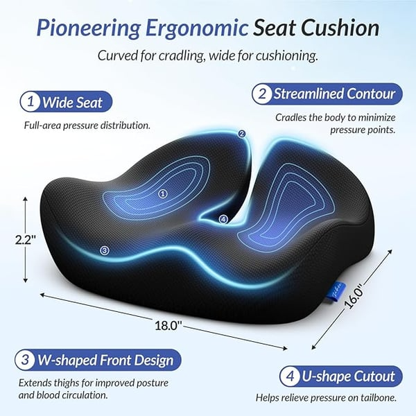 🎁 LAST DAY 50％ OFF 🎁 Ergonomic Memory Foam Seat Cushion