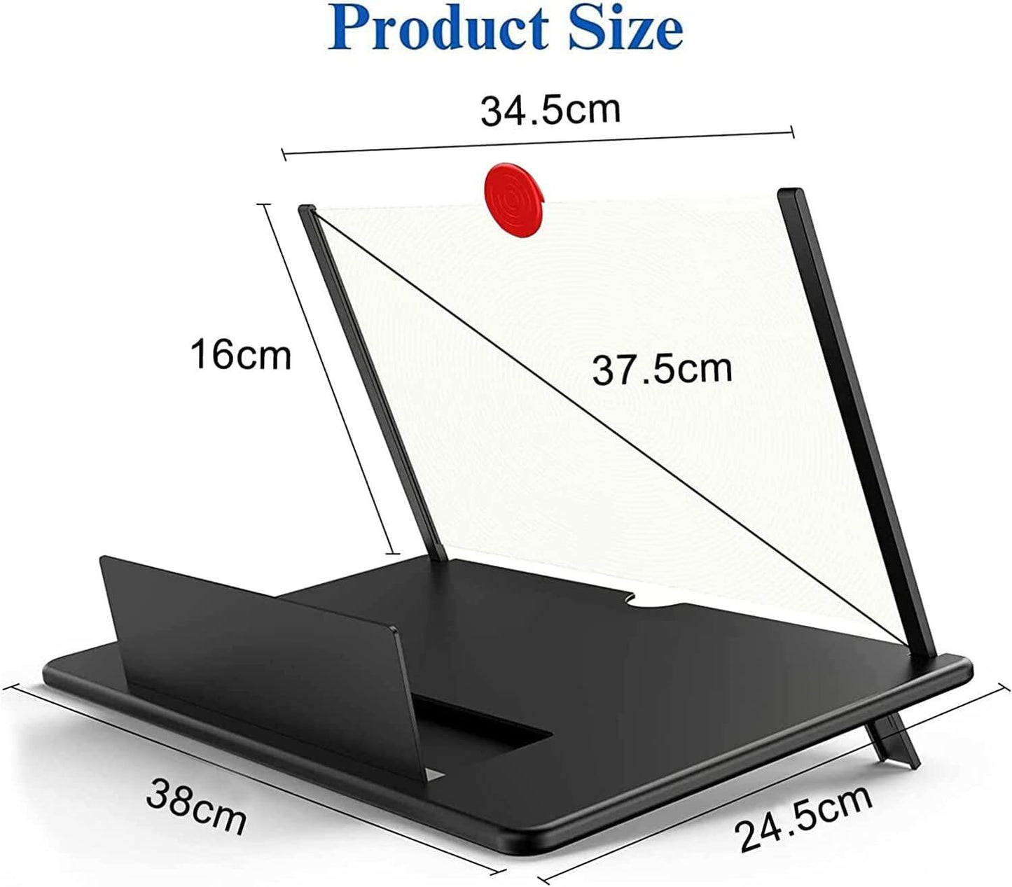 Mobile Phone Magnifier Screen, 3D HD Magnifying Projector Screen Enlarger for Movies, Videos and Gaming, Foldable Phone Stand with Screen Amplifier, Compatible with All Smartphones