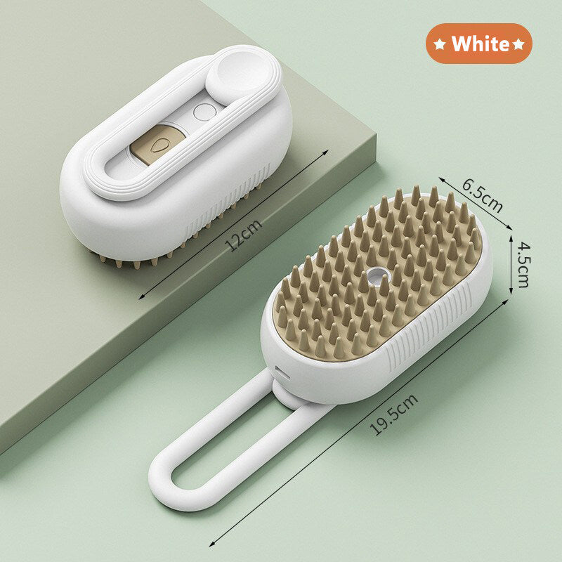 😻🐾Pet Steam Brush, Rechargeable Cat Hair Removal Steam Brush, 2025 New Four-in-One Pet Spray Hair Removal Comb, Anti-static, Massage, Cleaning, Hair Removal and Combing, Multi-function in One!🐾