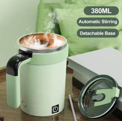✨380ML Smart Temperature Measurement Magnetic Automatic Stirring Cup, Electric Portable Coffee Cup, Suitable as a Holiday Gift