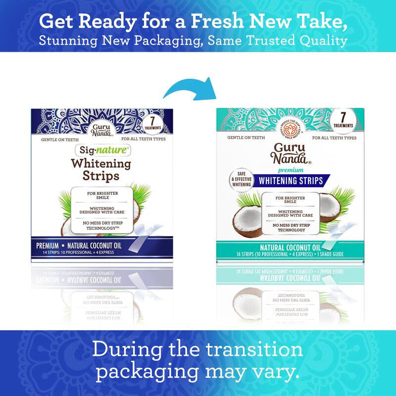 ✨The secret to a confident smile – GuruNanda Coconut Oil Whitening Strips (Mint Flavor)