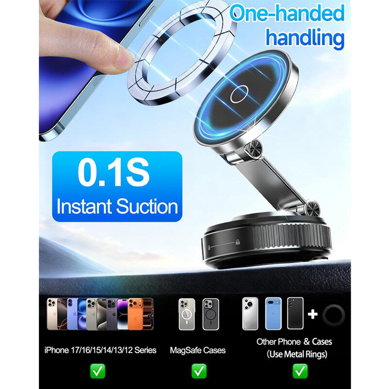 Vacuum magnetic car phone holder / Compatible with all phone models