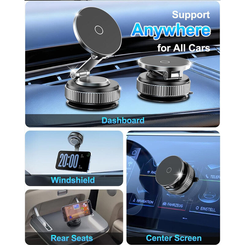 Vacuum magnetic car phone holder / Compatible with all phone models
