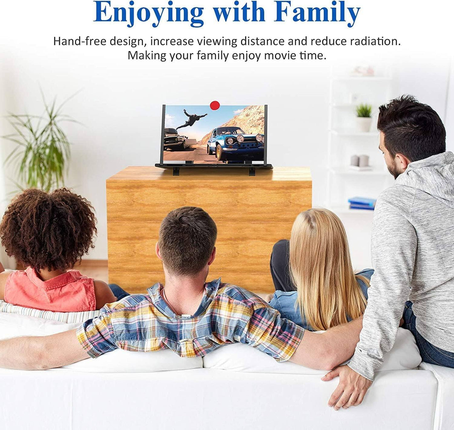 Mobile Phone Magnifier Screen, 3D HD Magnifying Projector Screen Enlarger for Movies, Videos and Gaming, Foldable Phone Stand with Screen Amplifier, Compatible with All Smartphones