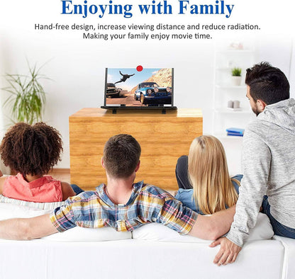 Mobile Phone Magnifier Screen, 3D HD Magnifying Projector Screen Enlarger for Movies, Videos and Gaming, Foldable Phone Stand with Screen Amplifier, Compatible with All Smartphones