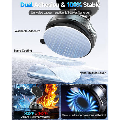 Vacuum magnetic car phone holder / Compatible with all phone models