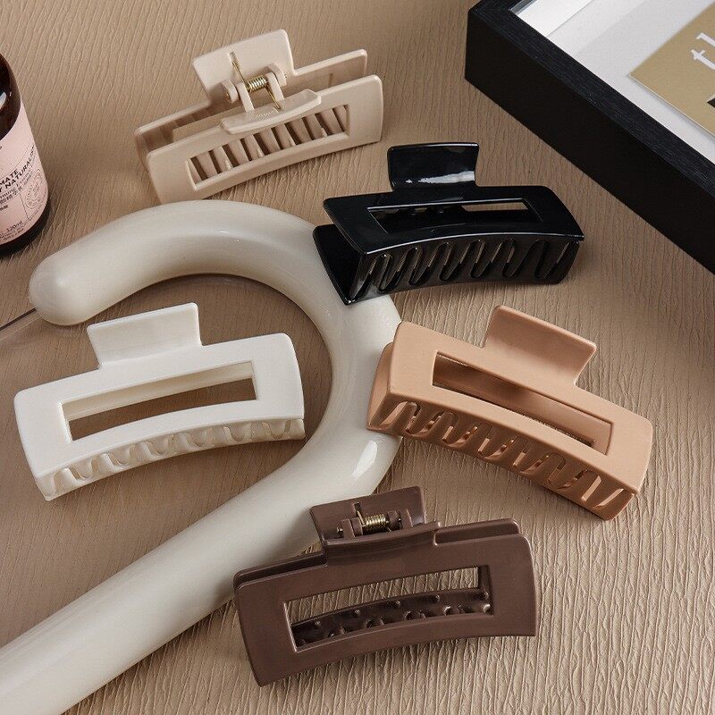 👧10.5CM Large Soft Silicone Hair Claw Rectangle Claw Clips Durable Anti-collision Hair Clips for Women Girls Hair Accessories
