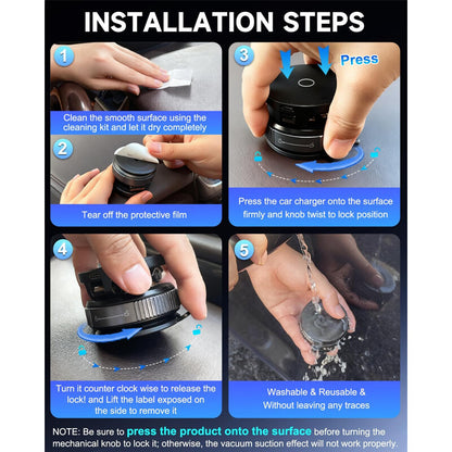 Vacuum magnetic car phone holder / Compatible with all phone models