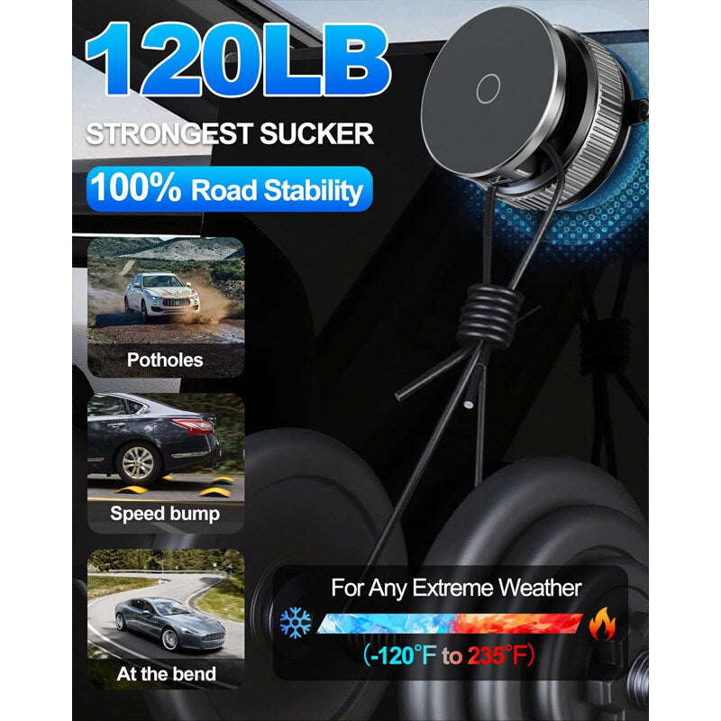 Vacuum magnetic car phone holder / Compatible with all phone models